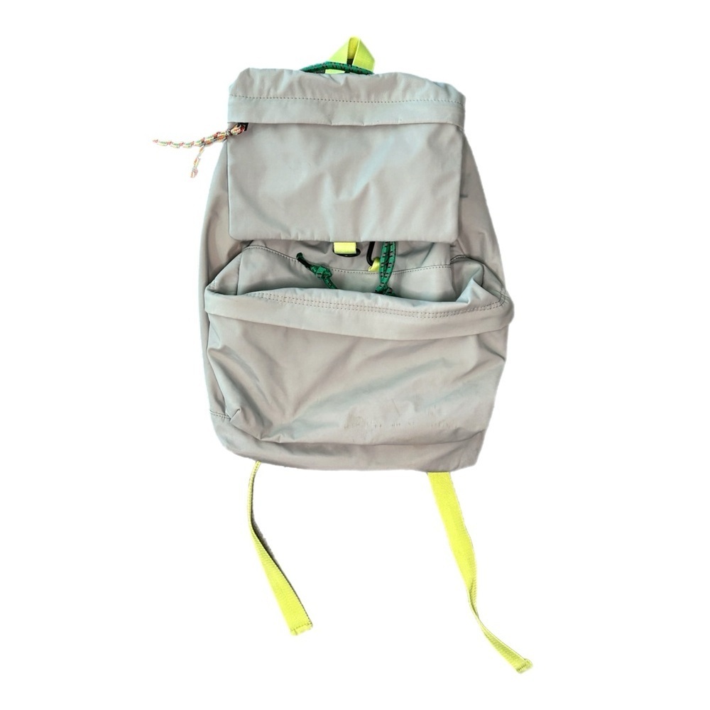 Urban Outfitters Light Gray Backpack with Neon Yellow Accents